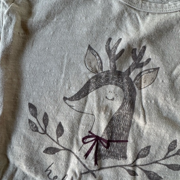 Rylee + Cru Kids Cream Graphic Long-Sleeve Top - Neutral Floral & Deer Prints - Picture 3 of 5